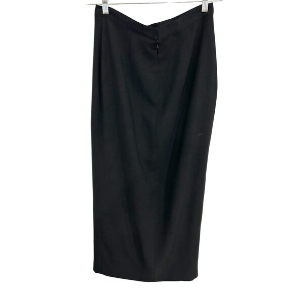 Montage Collection Black Polyester Pencil Skirt With Side Slit Size 14 - Picture 2 of 8
